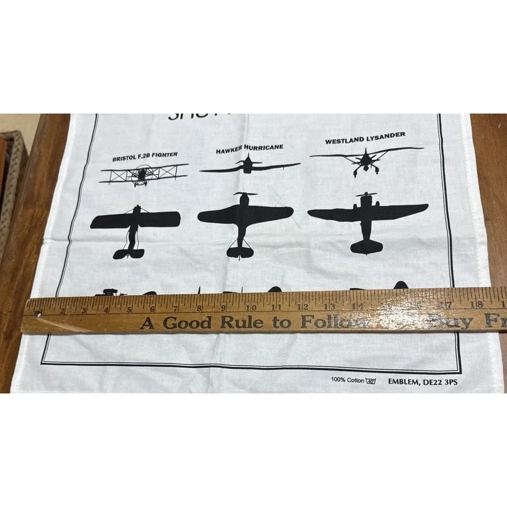 Shuttleworth Airplanes Design Tea Towel 12x28